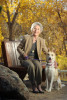Portrait of Kathi Brock, of the Dumb Friends League, with a canine friend in Denver, Colorado.