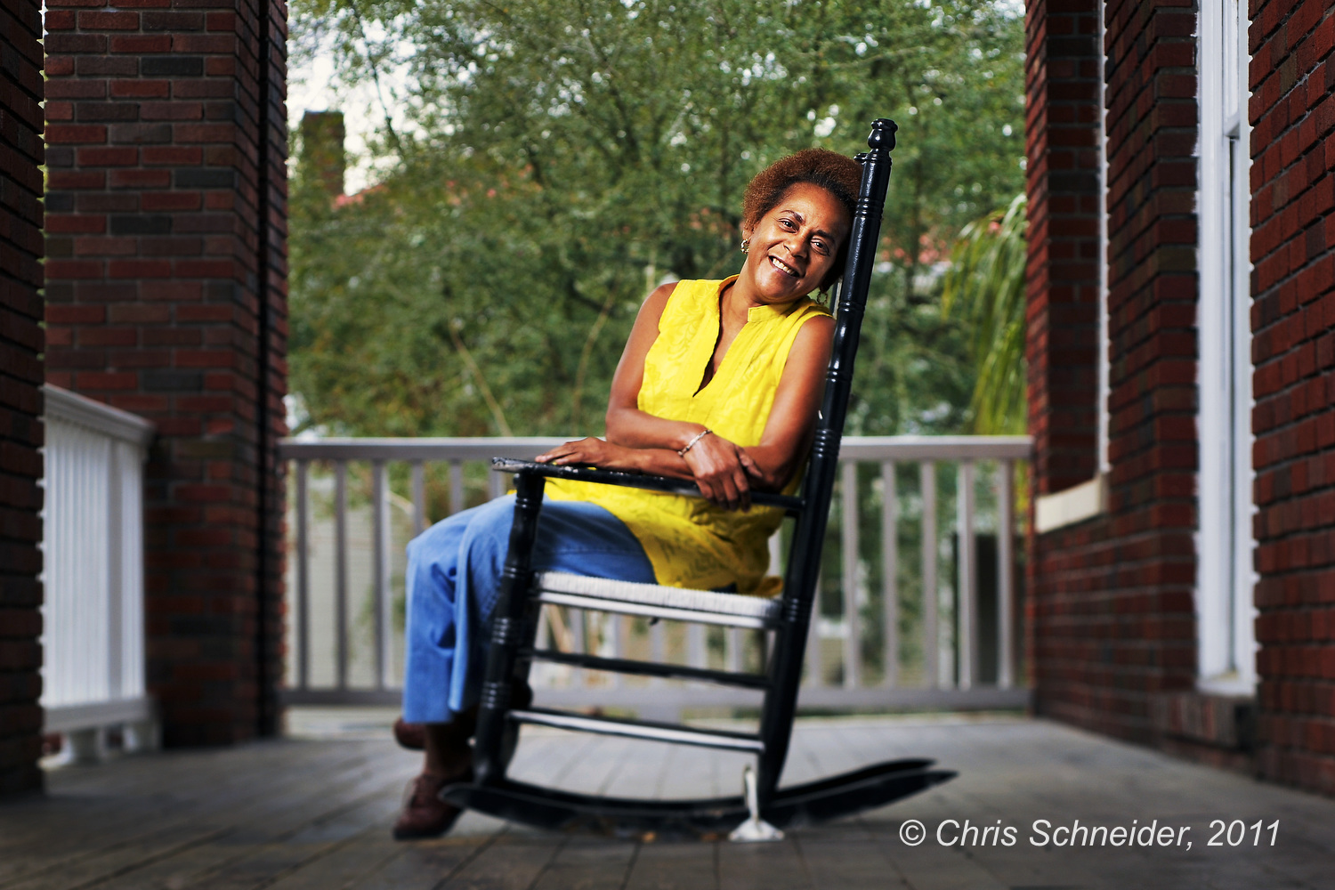 A portrait of a Mercy Housing resident at her home in Savannah, Georgia for the Mercy Housing annual report.