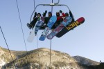 Snowboarders at Taos